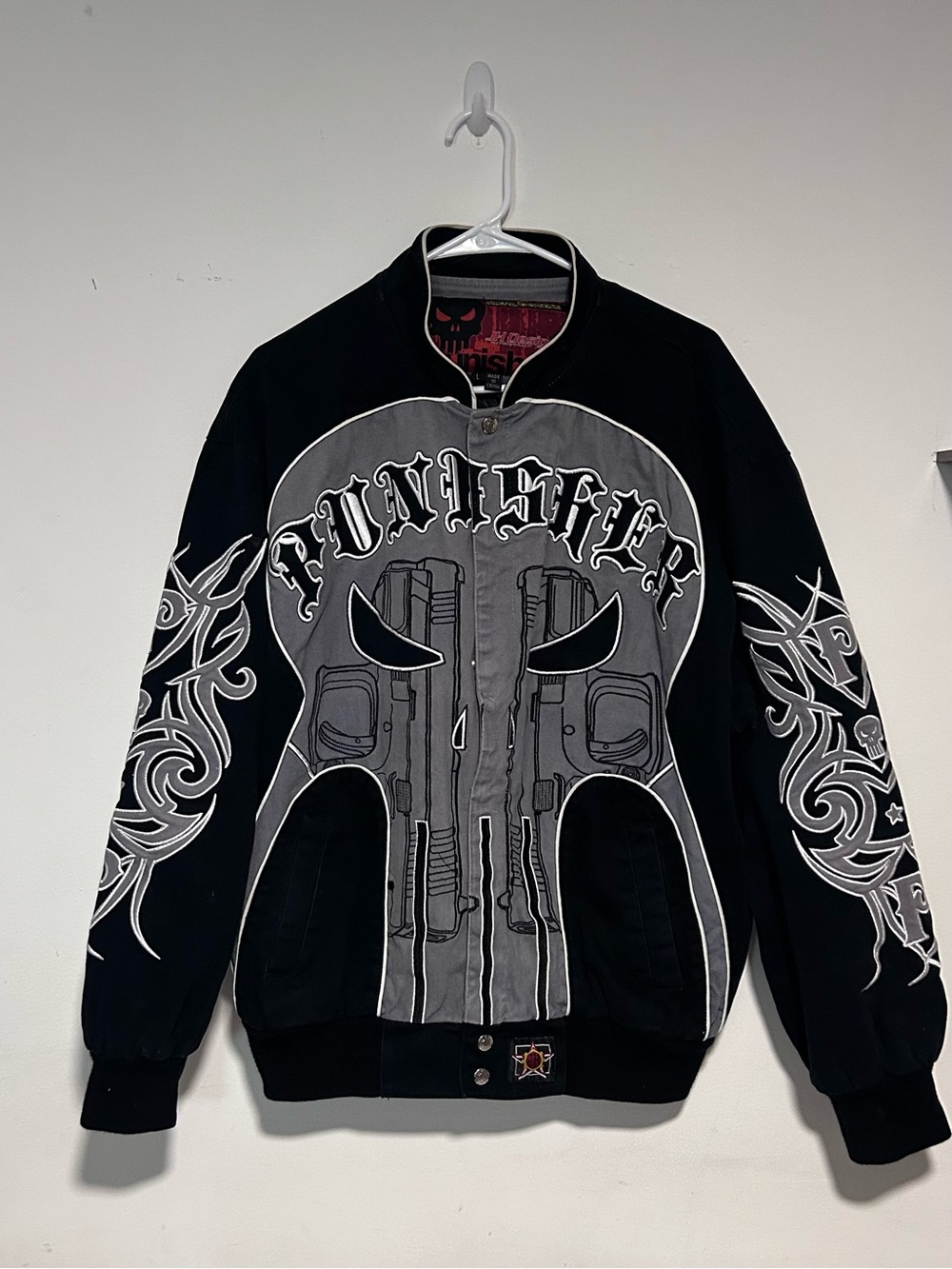Vintage Y2K Marvel Comics JH Design Jeff Hamilton Punisher Jacket Rare Large